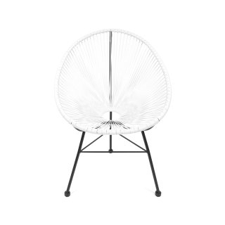 Acapulco Lounge Sessel Weiss Gestell Schwarz