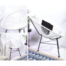 Acapulco Lounge Sessel Weiss Gestell Schwarz