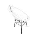 Acapulco Lounge Sessel Weiss Gestell Schwarz