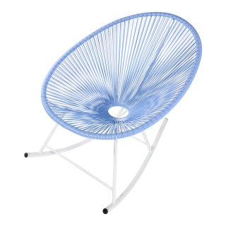 Acapulco Lounge Schaukelstuhl Himmelblau Gestell Weiß