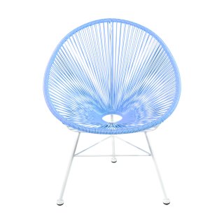 Acapulco Lounge Sessel Himmelblau Gestell Weiss