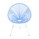 Acapulco Lounge Sessel Himmelblau Gestell Weiss